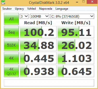 Aspire E1-531G CrystalDiskMark